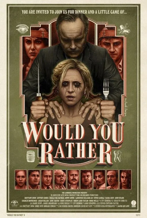 Would You Rather (2012)  Horror movie posters, Thriller movies, Movie  posters
